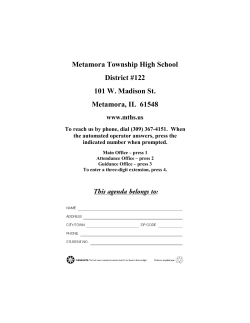 2014-2015 Student Planner - Metamora Township High School