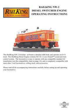 railking nw-2 diesel switcher engine operating instructions