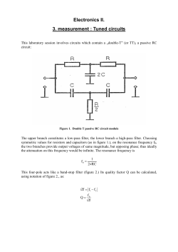 Electronics II. 3. measurement : Tuned circuits