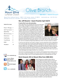 April 2015 - Mount Olive Lutheran Church