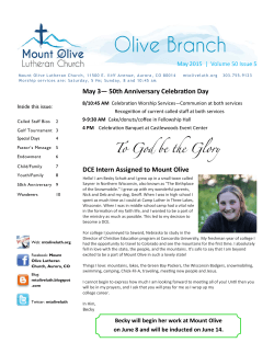 May 2015 - Mount Olive Lutheran Church