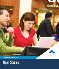Open Studies.indd - Mount Royal University