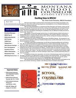 SCHOOL COUNSELORS - Montana School Counselor Association