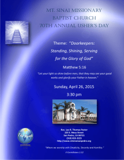 Doorkeepers: Standing, Shining, Serving for the Glory