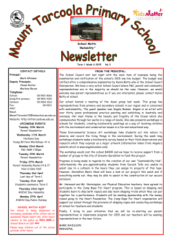 Newsletter 3 Term 1 February - Mount Tarcoola Primary School