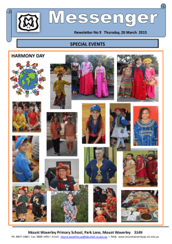 Newsletter 9, 26 March - Mount Waverley Primary School