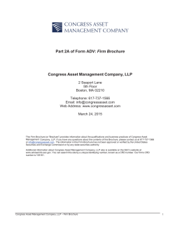 Part 2A of Form ADV: Firm Brochure Congress Asset Management