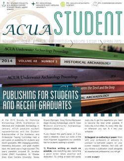 New ACUA Student Newsletter! - The Museum of Underwater