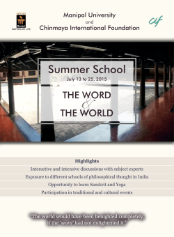 Summer School - Chinmaya International Foundation