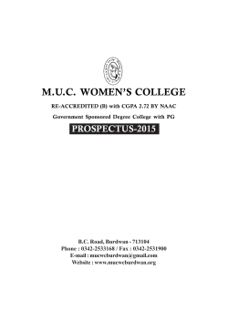 prospectus - 2015... - MUC Women`s College Burdwan