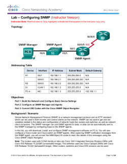 Lab â Configuring SNMP (Instructor Version)