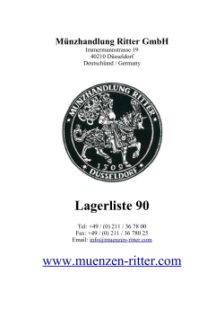 Lagerliste 90 - 90 - MÃ¼nzhandlung Ritter GmbH