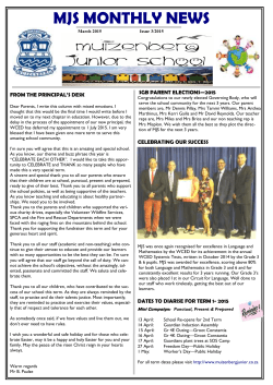 Newsletter No 3 2015 - Muizenberg Junior School