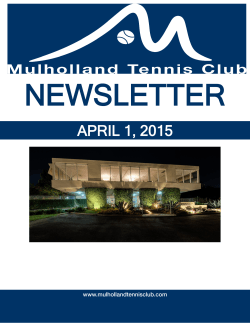 APRIL 1, 2015 - Mulholland Tennis Club