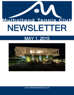 MAY 1, 2015 - Mulholland Tennis Club