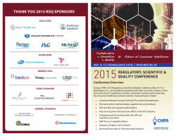 THANK YOU 2015 RSQ SPONSORS