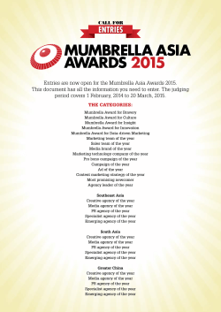 Entries are now open for the Mumbrella Asia Awards 2015. This