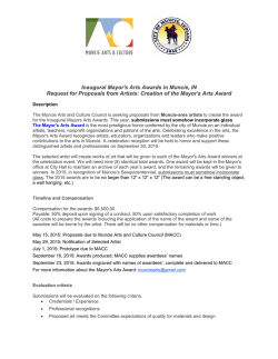 Creation of the Mayor`s Arts Award