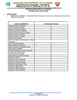 municipalidad distrital e cajaruro proceso cas nÂº 001-2015-mdc