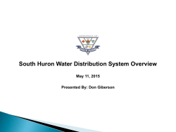 2015-May-11 South Huron Water Distribution System Overview