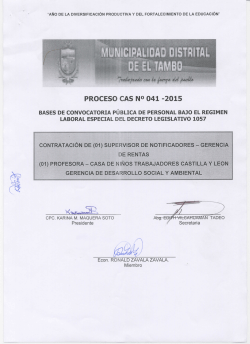PROCESO CAS NO 041 -2015 - Municipalidad Distrital de El Tambo