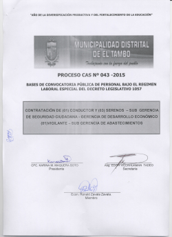 PROCESO CAS NO 043 -2015 - Municipalidad Distrital de El Tambo