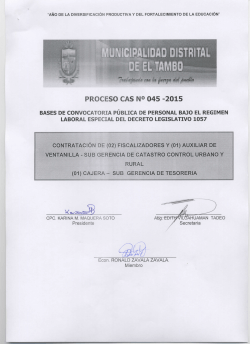 PROCESO CAS NO 045 -2015 - Municipalidad Distrital de El Tambo