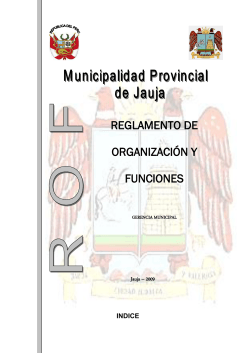 Reglamento de organizaciÃ³n y funciones de la municipalidad