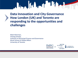 Data Innovation and City Governance How London