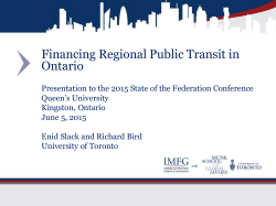 Financing Regional Public Transit in Ontario