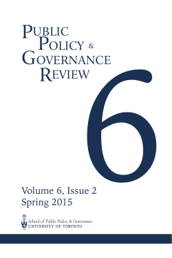 POLICY & GOVERNANCE REVIEW - Munk School of Global Affairs