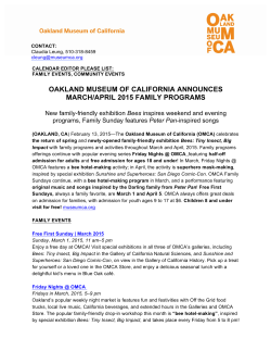 Press Release  - Oakland Museum of California