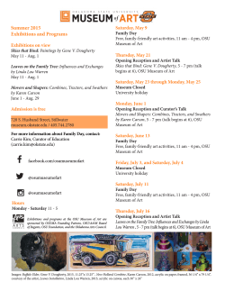 Summer 2015 Exhibitions and Programs