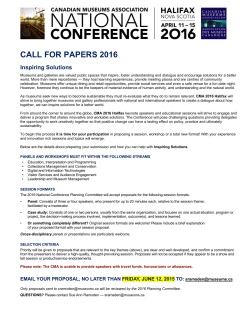 CALL FOR PAPERS 2016 - Canadian Museums Association