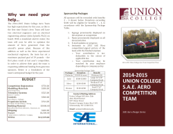 2014-2015 Union College SAE Aero Competition Team brochure