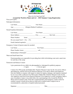 2015 Summer Camp Registration Form