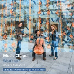 April to June - Chapelle Musicale Reine Elisabeth