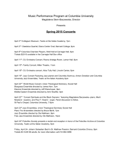 MPP Spring Concerts 2015 - The Department of Music at