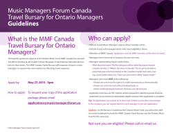 What is the MMF Canada Travel Bursary for Ontario Managers? Who