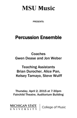 Percussion Ensemble - MSU College of Music