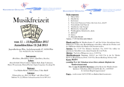 Musikfreizeit 2015 - Musikwerkstatt