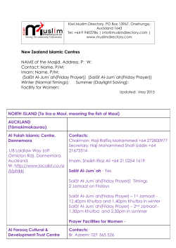 Islamic Centers - Kiwi Muslim Directory