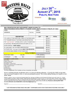 Registration Form - Mustang Rally of the Finger Lakes