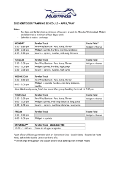 2015 outdoor training schedule â april/may