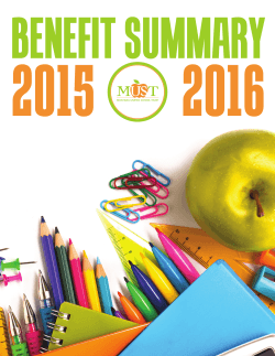 Benefit Summary effective 7/1/2015