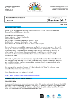 Newsletter 2015 No 5 - Muswell Hill Primary School