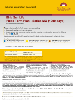 SID - Birla Sun Life Fixed Term Plan