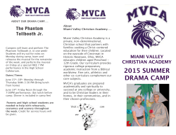 2015 SUMMER DRAMA CAMP - Miami Valley Christian Academy