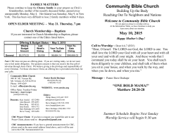 Bulletin 2015-05-10 - Community Bible Church