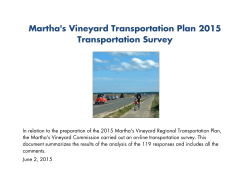 MVTP 2015 Survey - Martha`s Vineyard Commission